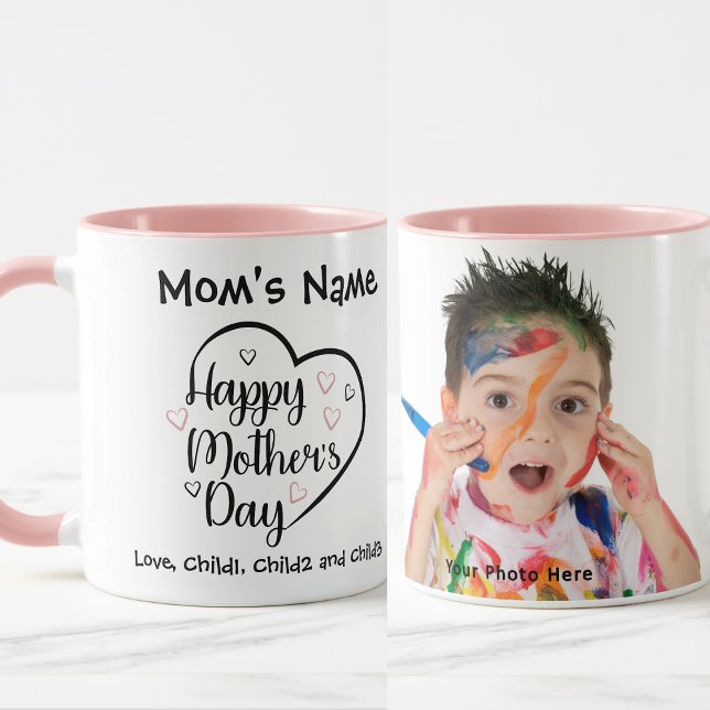 Mug Joyeux Coeur de la Fête des Mères Personnalisable  (Créateur téléchargé)