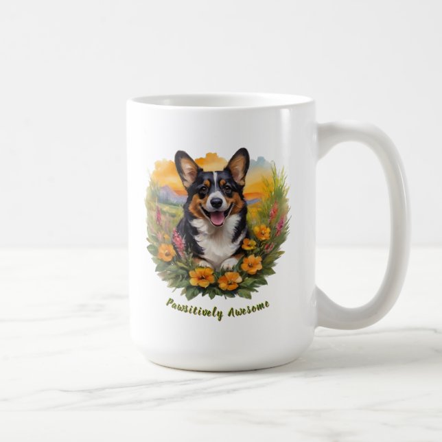 Mug Joyeux Corgi noir (Droite)