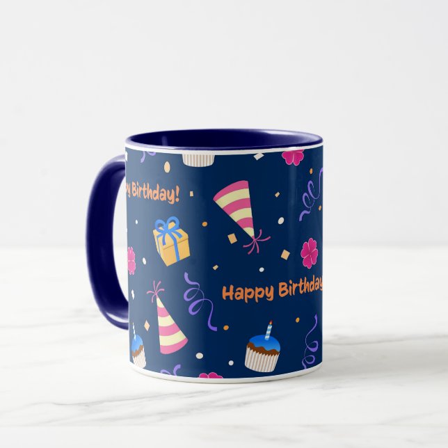 Mug Joyeux design de célébration d'anniversaire (Devant gauche)