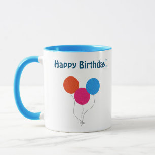 Mug Joyeux dessin de ballons colorés d'anniversaire