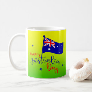 Mug Joyeux drapeau australien Jour Or Vert