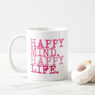 Mug Joyeux esprit. Bonne Vie. Citation inspirante amus