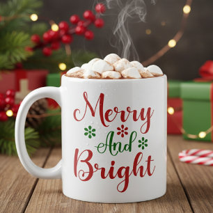 Mug Joyeux et brillant Festif Rouge et Vert Noël