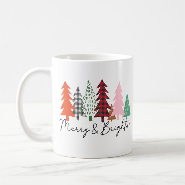 Mug Joyeux et brillants arbres de Noël (Gauche)