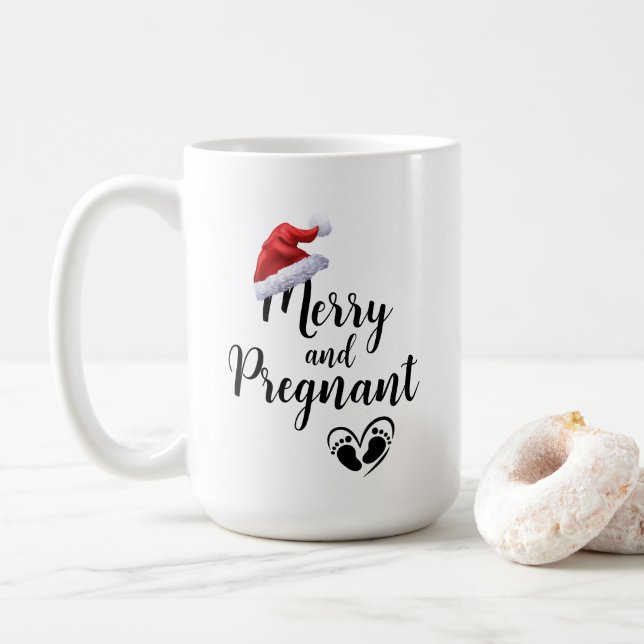 Mug Joyeux et enceinte Noël Vacances bébé (Avec donut)