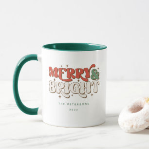 Mug Joyeux et lumineux Noël rétro