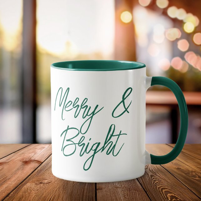 Mug Joyeux et vert brillant Noël (Créateur téléchargé)