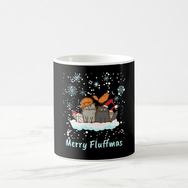 Mug Joyeux Fluffmas Noël Chat Noël présent (Centre)