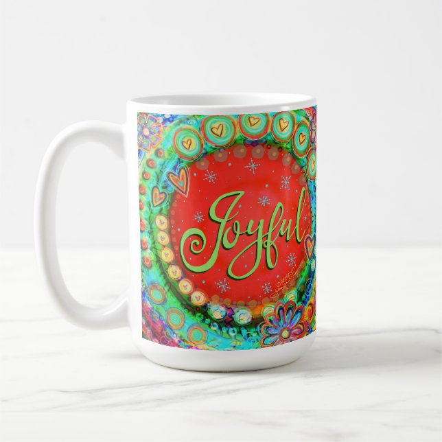 Mug Joyeux Fun Whimsical Inspirationnel Coloré (Gauche)