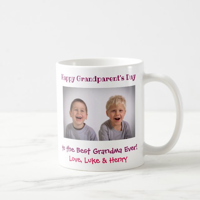 Mug Joyeux grand-parent's Day Meilleure photo grand-mè (Droite)