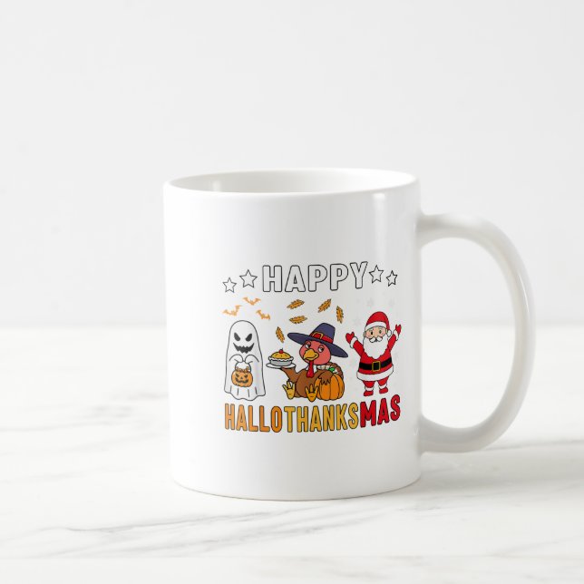 Mug Joyeux Hallothanksmas Ghost Turquie Citrouille Chr (Droite)