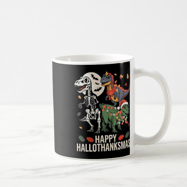 Mug Joyeux Hallothanksmas T Rex Halloween Thanksgiving (Droite)