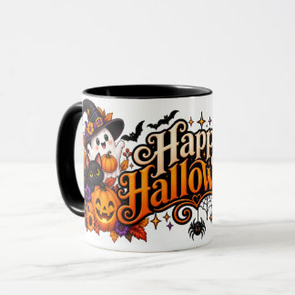 Mug Joyeux Halloween avec des fantômes mignons, ch