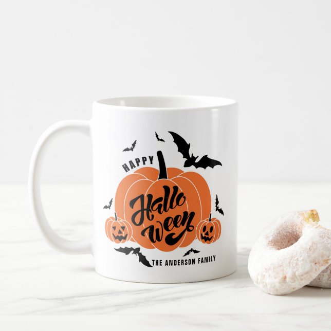Mug Joyeux Halloween des Citrouilles Éffrayants (Avec donut)