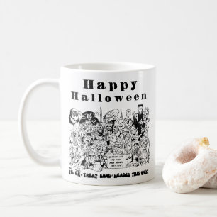 Mug Joyeux Halloween Drôle de Sorcière Effrayante et F