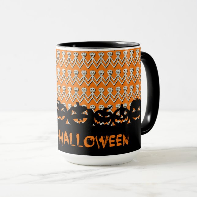 Mug Joyeux Halloween Jack-O-Lanterns (Devant droit)