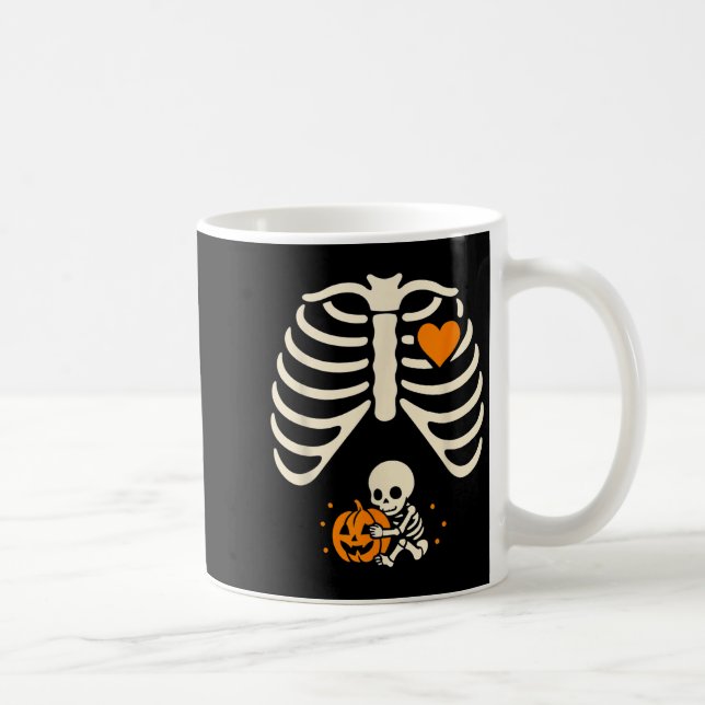 Mug Joyeux Halloween Pregnant Baby Skeleton Mer Éffray (Droite)