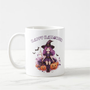 Mug Joyeux Halloween Sorcière Violette Citrouilles & C