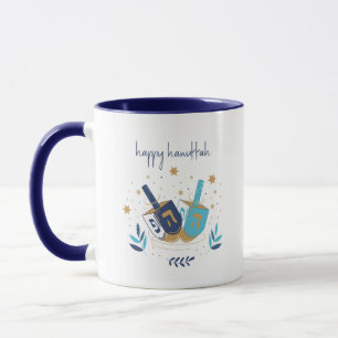 Mug Joyeux Hanoukka Floral Dreidel
