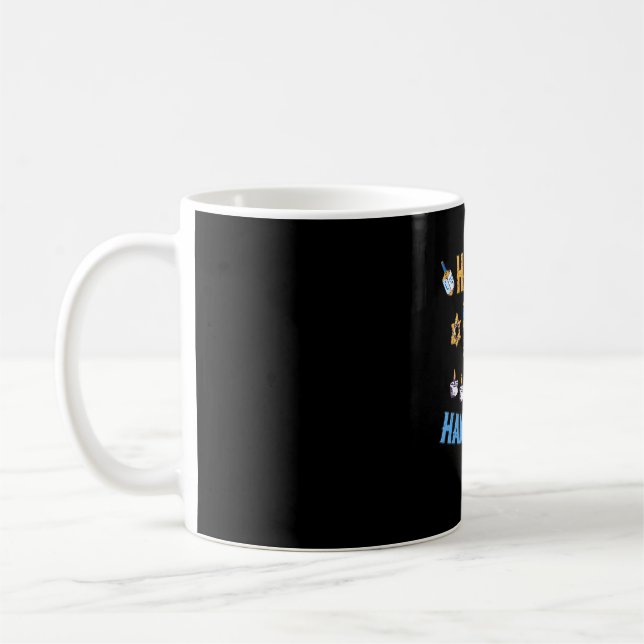 Mug Joyeux Hanoukka Menorah Dreidels Juifs Fête (Gauche)