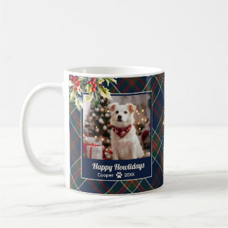 Mug Joyeux Howlidays Chien Bleu Vert Rouge Rouge Plaid