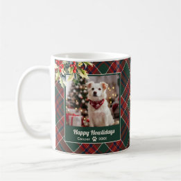 Mug Joyeux Howlidays Chien Vert Rouge Rouge Plaid Noël