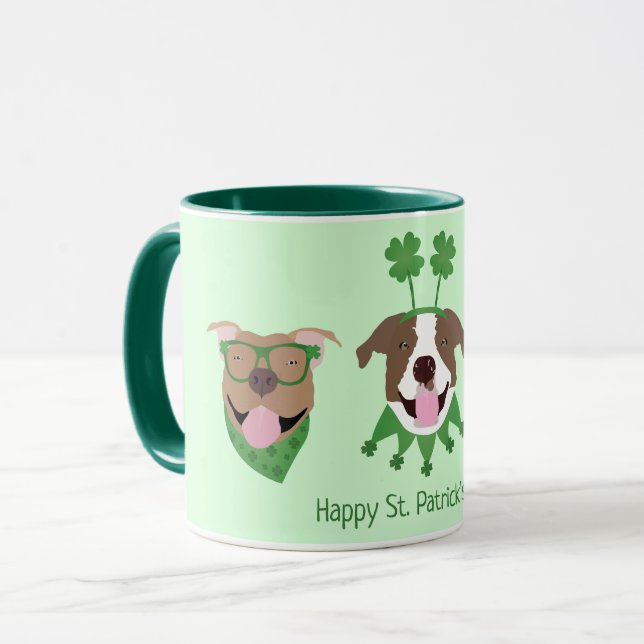 Mug Joyeux Jour de la Saint Patrick Pit Bull Dogs (Devant gauche)