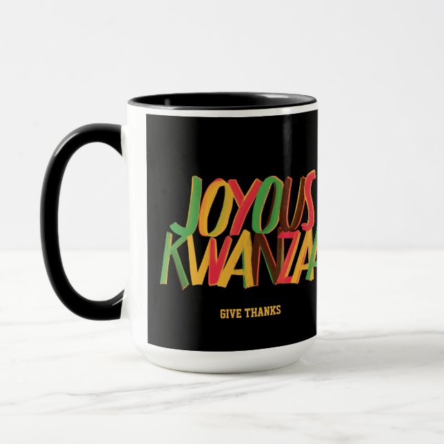 Mug Joyeux KWANZAA Principes mot-clé (Gauche)