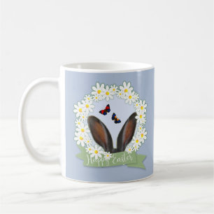 Mug Joyeux Lapin de Pâques Oreilles Marguerites Wreath
