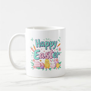 Mug Joyeux lapin de Pâques Printemps Oeuf de Pâques Pâ