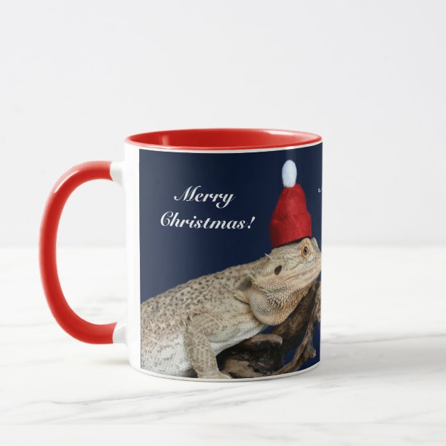 Mug Joyeux Lézard Dragon Bearé Noël - Santa Hat (Gauche)