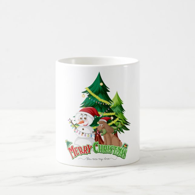 Mug Joyeux logo de Noël avec Snowman et Christman (Centre)