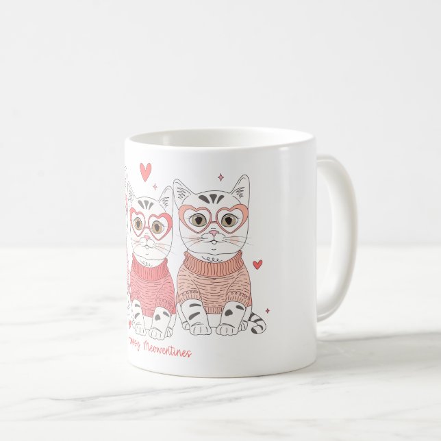 Mug Joyeux Meowentines Day Chat (Devant droit)