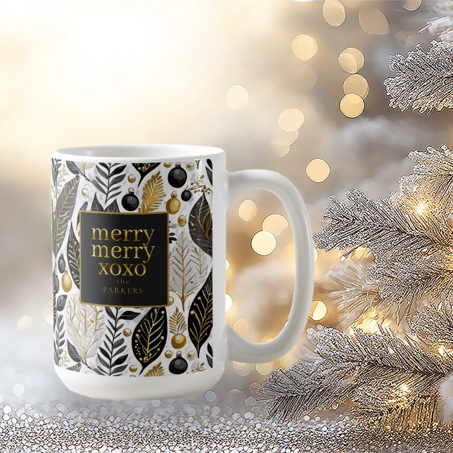 Mug Joyeux Motif de Noël en or noir #21 ID1009 (Créateur téléchargé)