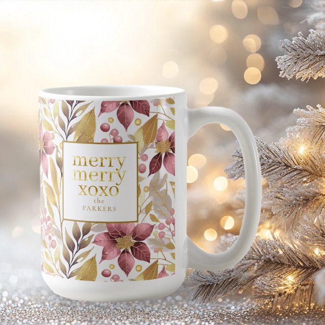Mug Joyeux Motif de Noël rose or #21 ID1009 (Créateur téléchargé)