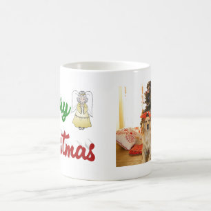 Mug Joyeux Noël Angel rouge vert script photo