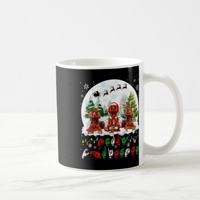Mug Joyeux Noël Asl Langue des Signes Trois Père Noël  (Droite)