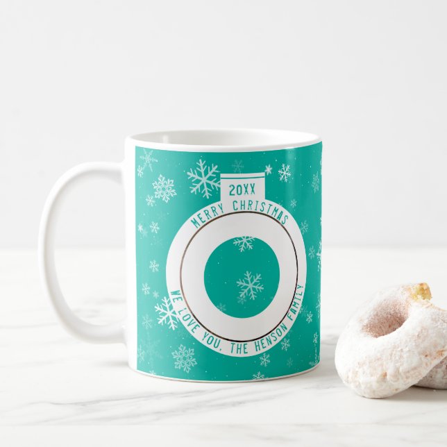Mug Joyeux Noël Ball Green Fun de neige (Avec donut)
