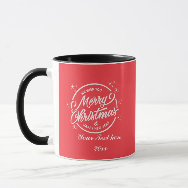 Mug Joyeux Noël & Bonne Nouvelle Année, Typographie Bl (Gauche)