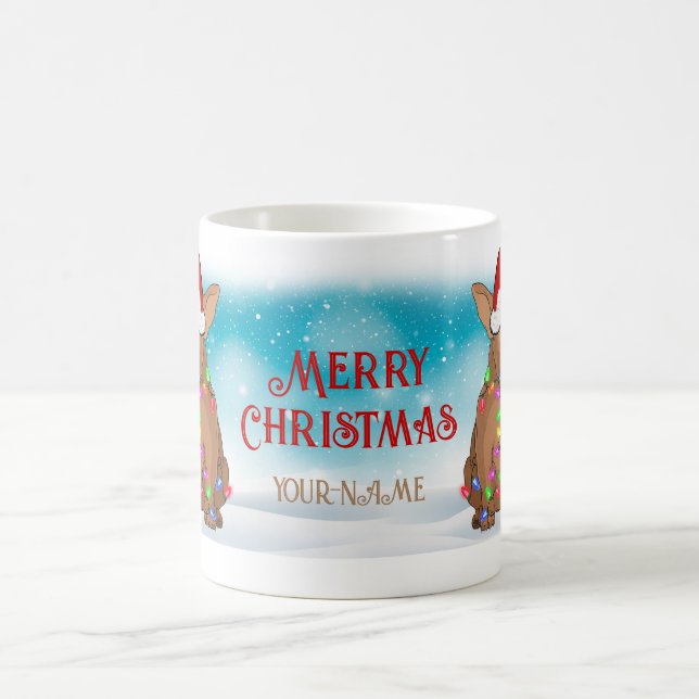 Mug Joyeux Noël Boston Terrier Santa Hat Amoureux des  (Centre)