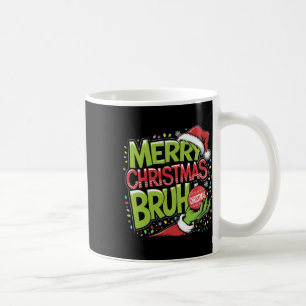 Mug Joyeux Noël Bruh Green Hat Santa Hat Fam