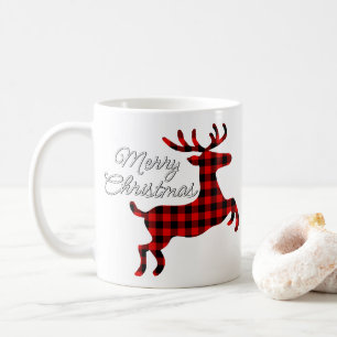 Mug Joyeux Noël Buck sur Red Black Buffalo Check