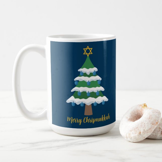 Mug Joyeux Noël Chrismukkah Cute Hanoukka (Avec donut)