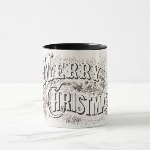 Mug Joyeux Noël, Courrier Vintage & Ives (reprod.