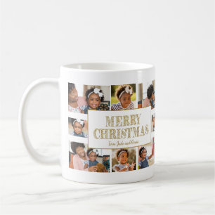 Mug Joyeux Noël Créez Votre Propre Collage de 8 Photos