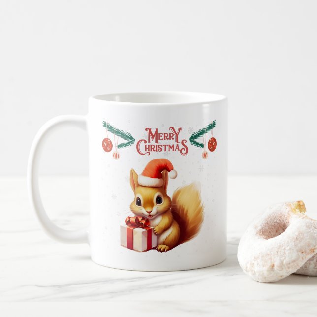 Mug Joyeux Noël - Cute Chipmunk (Avec donut)