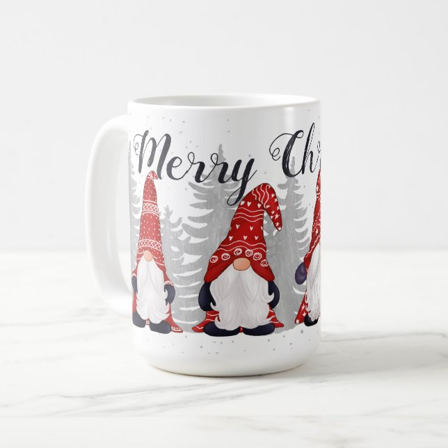 Mug Joyeux Noël des Casquettes rouges des mignons Gnom (Devant gauche)