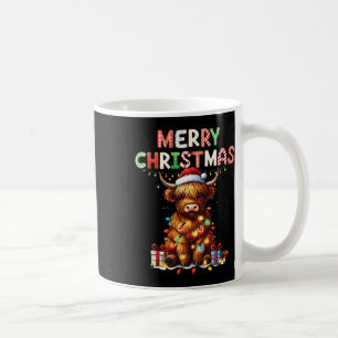 Mug Joyeux Noël Écossais Highland Vache ferme de Noël 