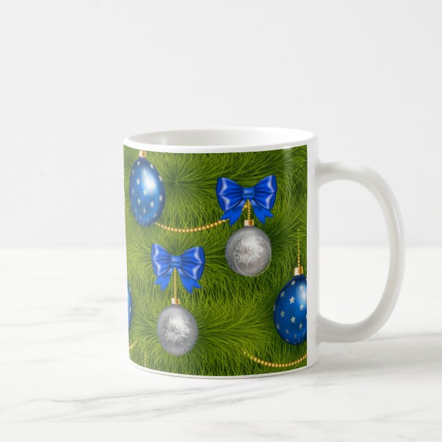 Mug Joyeux Noël en argent bleu (Droite)
