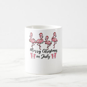 Mug Joyeux Noël En Juillet Flamant rose Noël Été